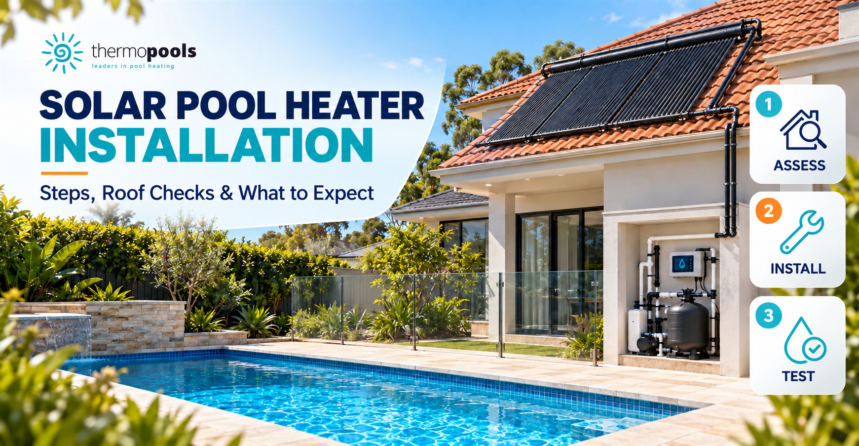 what steps are involved in solar pool heater installation