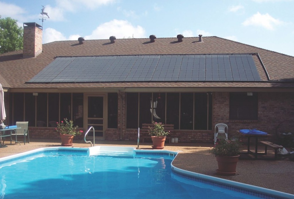 solar pool heating system for personal swimming pool