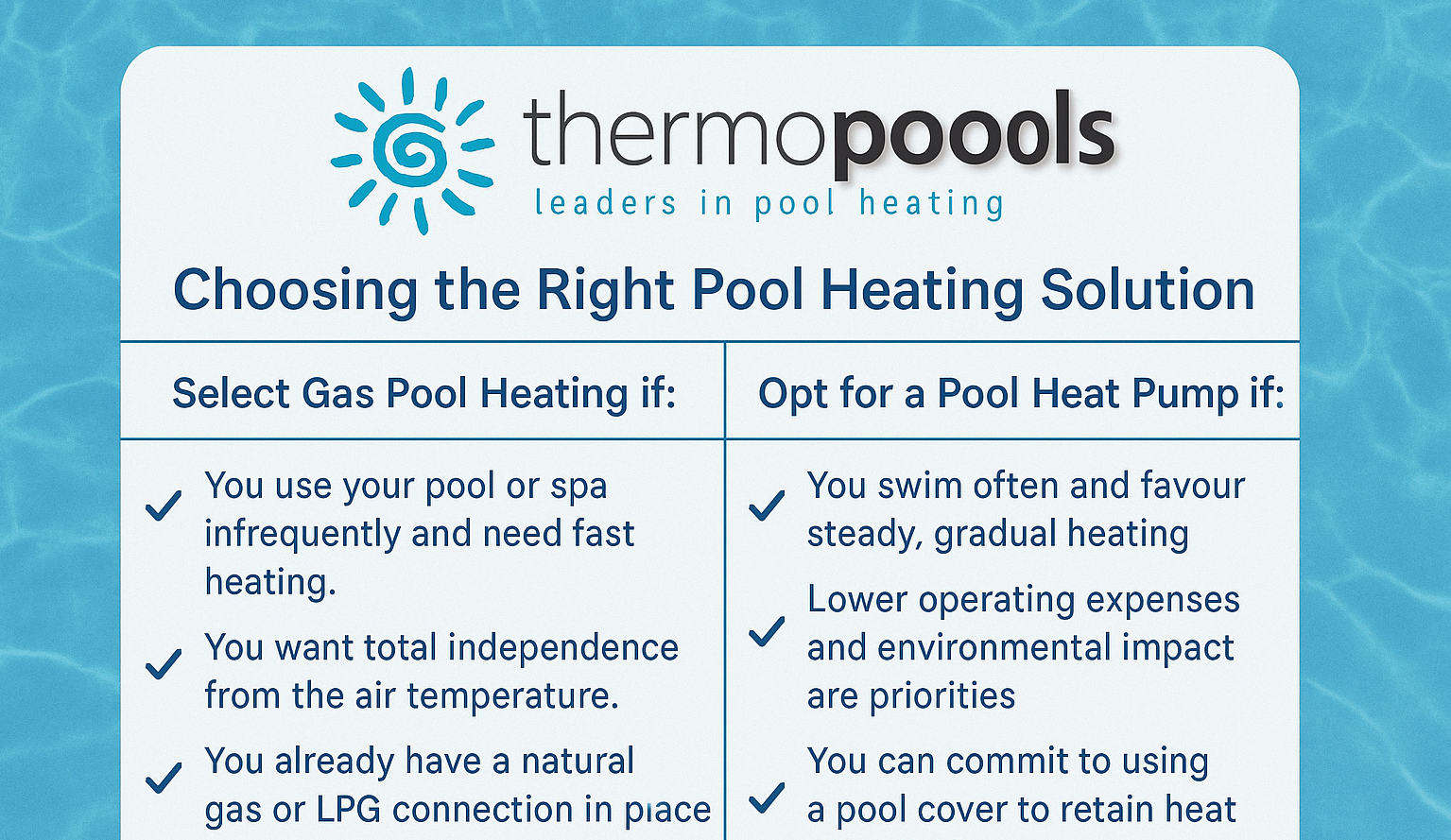 Gas Pool Heating or Pool Heat Pump